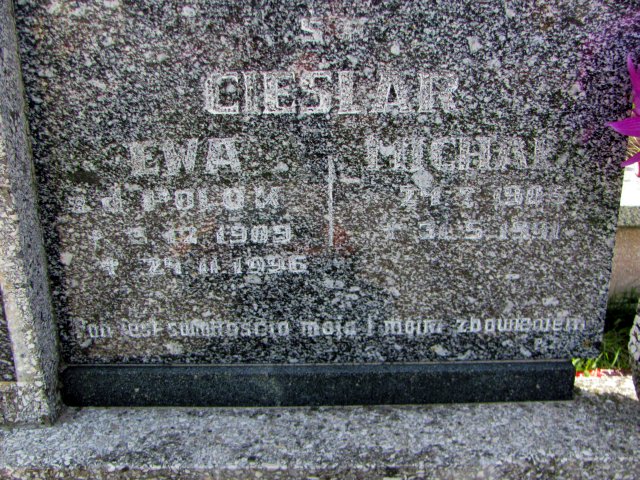 Michał Cieślar 1905 Cieszyn ewangelicki - Grobonet - Wyszukiwarka osób pochowanych