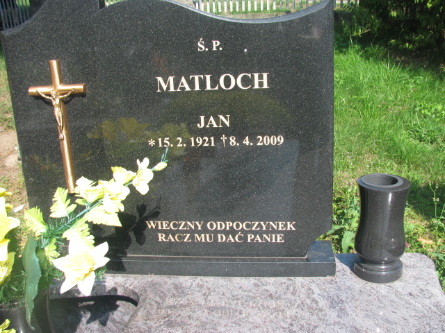 Jan Matloch 1921 Cieszyn ewangelicki - Grobonet - Wyszukiwarka osób pochowanych