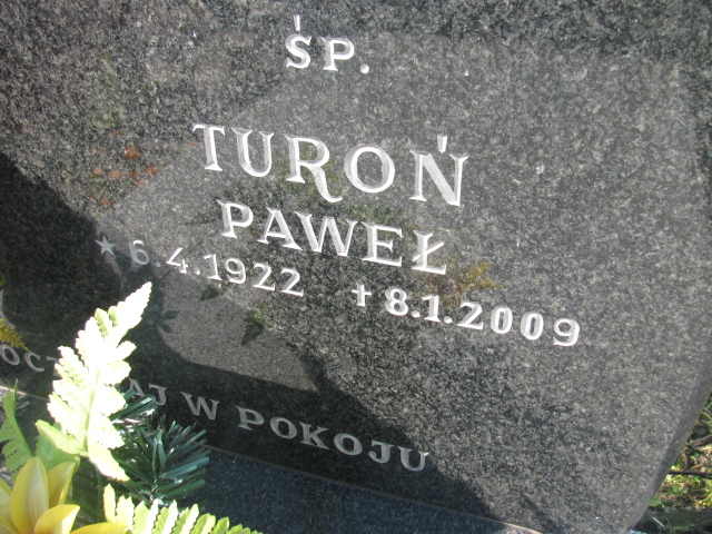 Paweł Turoń 1922 Cieszyn ewangelicki - Grobonet - Wyszukiwarka osób pochowanych