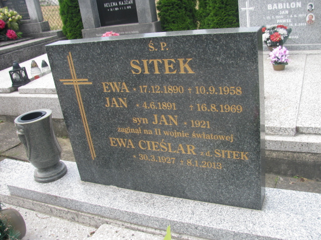 Ewa Sitek 1890 Cieszyn ewangelicki - Grobonet - Wyszukiwarka osób pochowanych